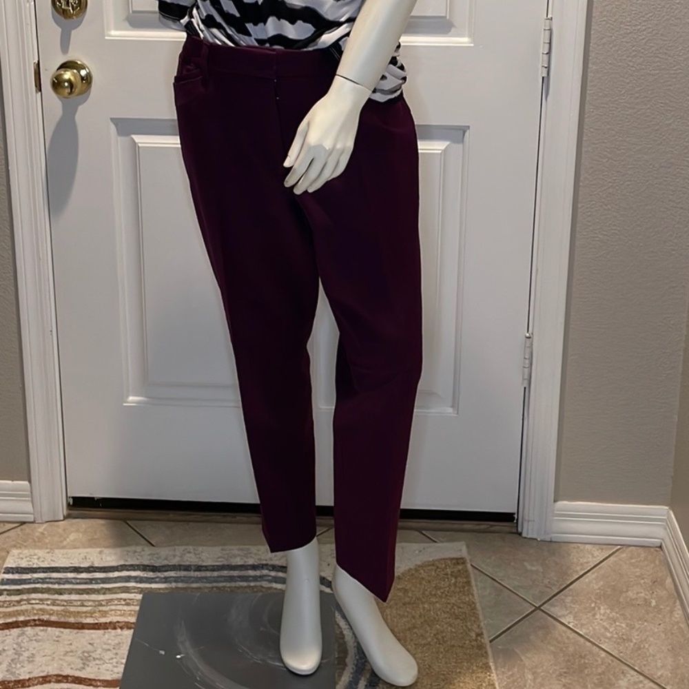 White House Black Market Size 14 The Slim Ankle Comfort Stretch Pants - Purple